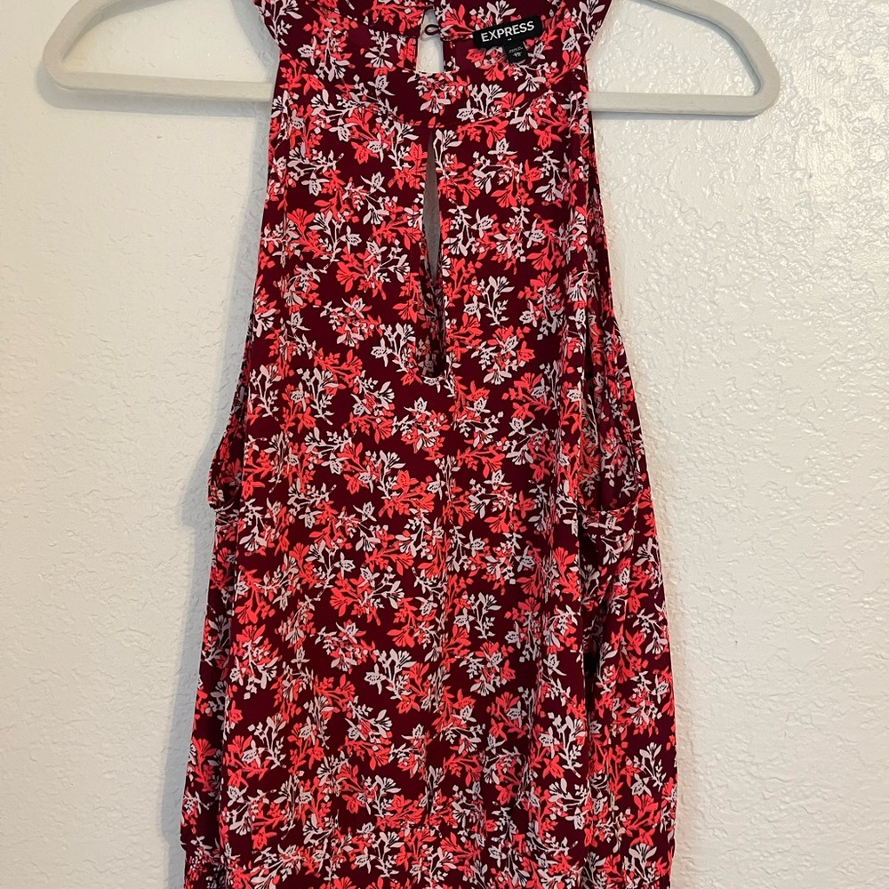 Express Vibrant Red Floral Top
